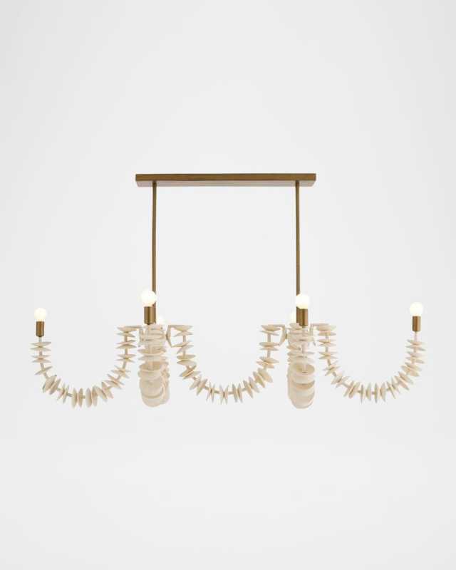 Kalama 57" 8-Light Linear Coconut Shell Chandelier
